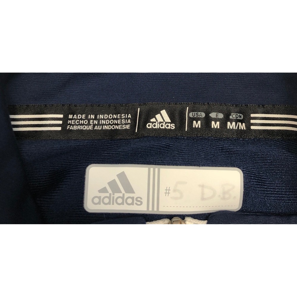 Adidas Oregon Ducks Mens Navy‎ Blue Full Zip Track Jacket 3-Stripes 6916A Medium - Picture 4 of 9